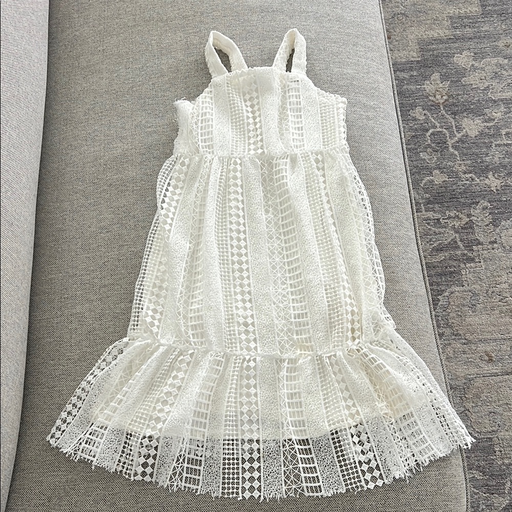 Zara white lace summer dress girls size 9